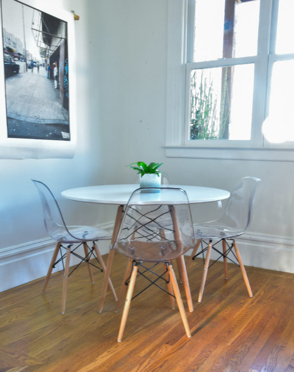 dining chairs and table and decor
