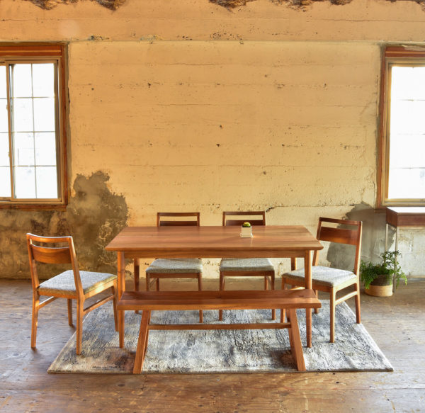 Dining chairs bench and table