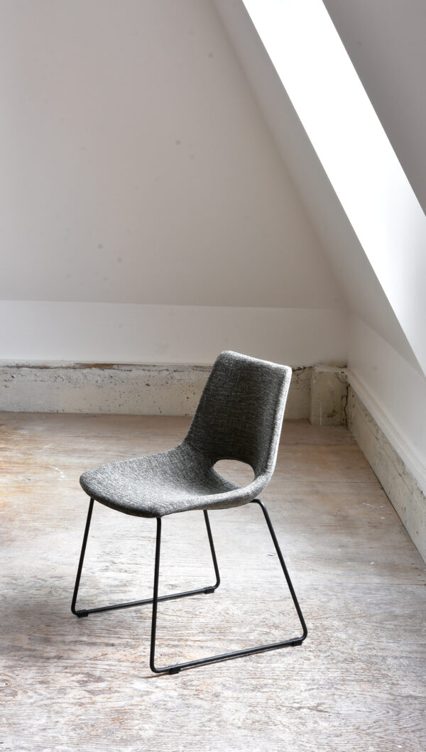 Grey mid century modern style chair