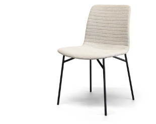 white ribbed mid century modern chair