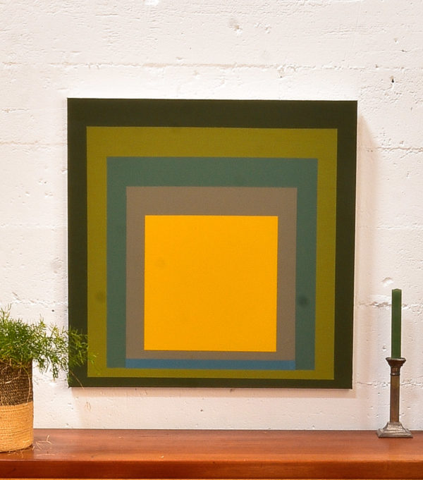 Square Painting with Yellow Center