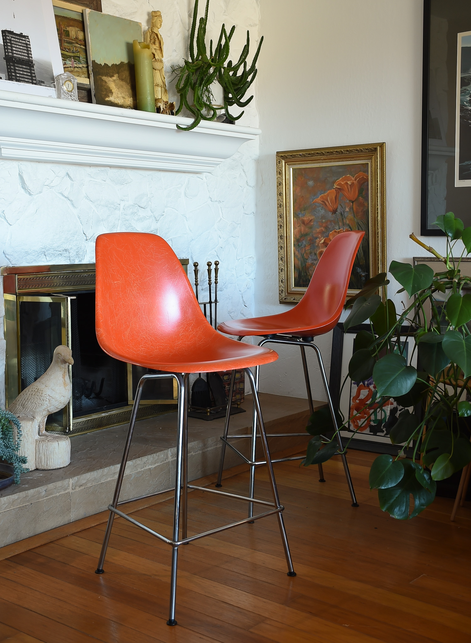 Vintage Orange Barstools