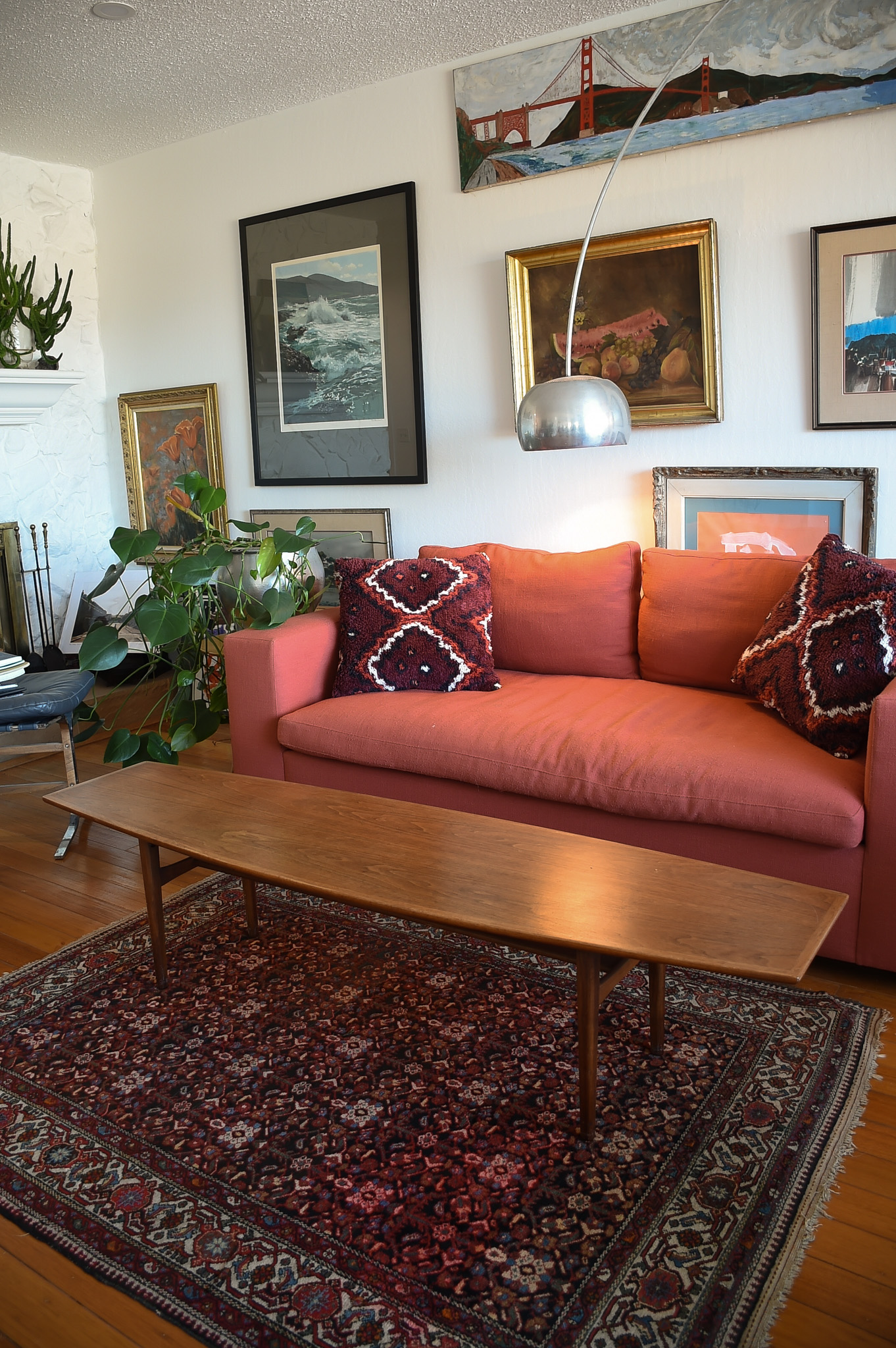 Mid Century Surfboard Coffee Table Walnut